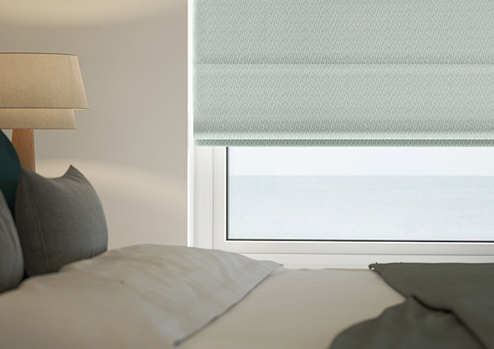 Dew Drop, Metallic Sky - Motorised Roman Blind - Image 5